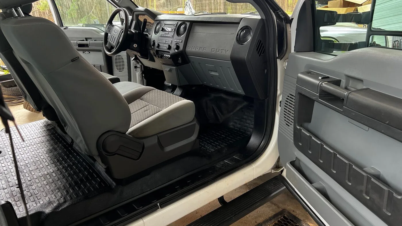 Interior cleaning in progress